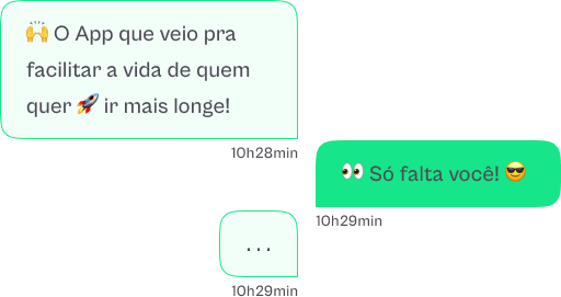 Exemplo de chat no aplicativo
